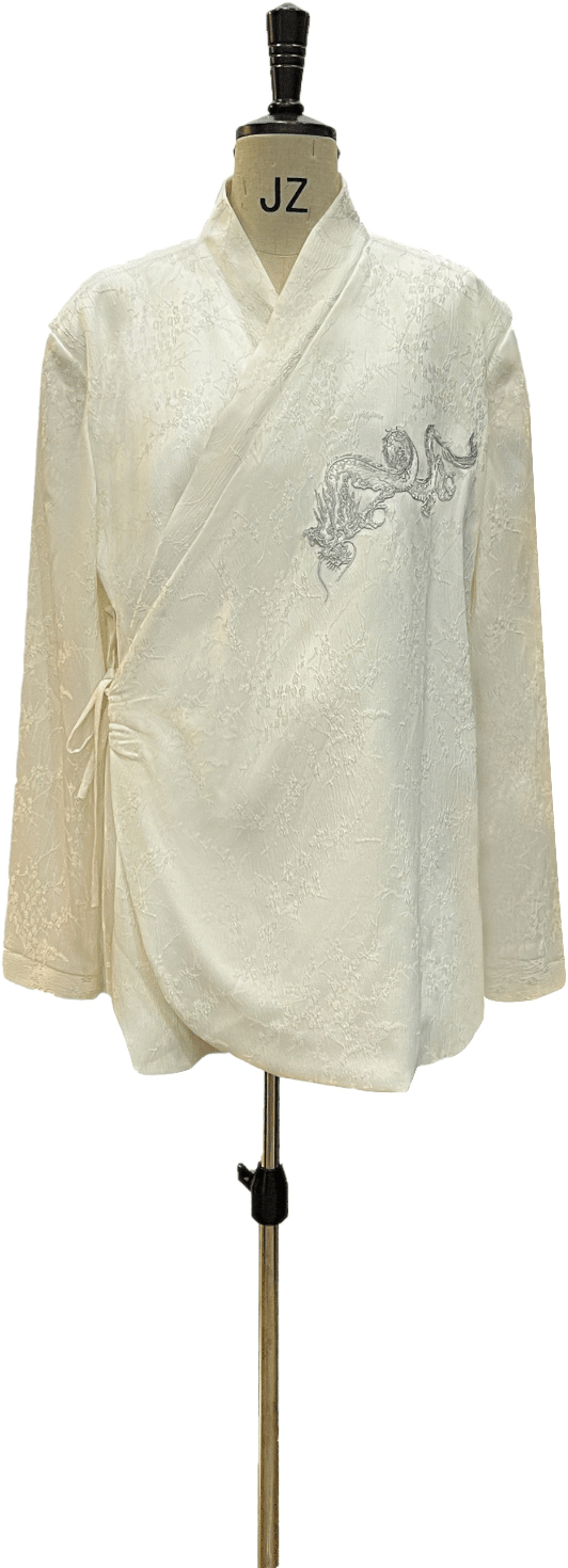 斜襟系帶式國風外套