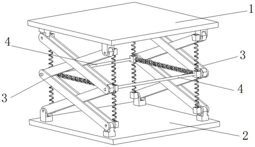 一種具有負剛度特性的多層張拉結構減震平臺機構